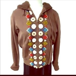 Lucky Brand Boho Zip Hoodie Size M